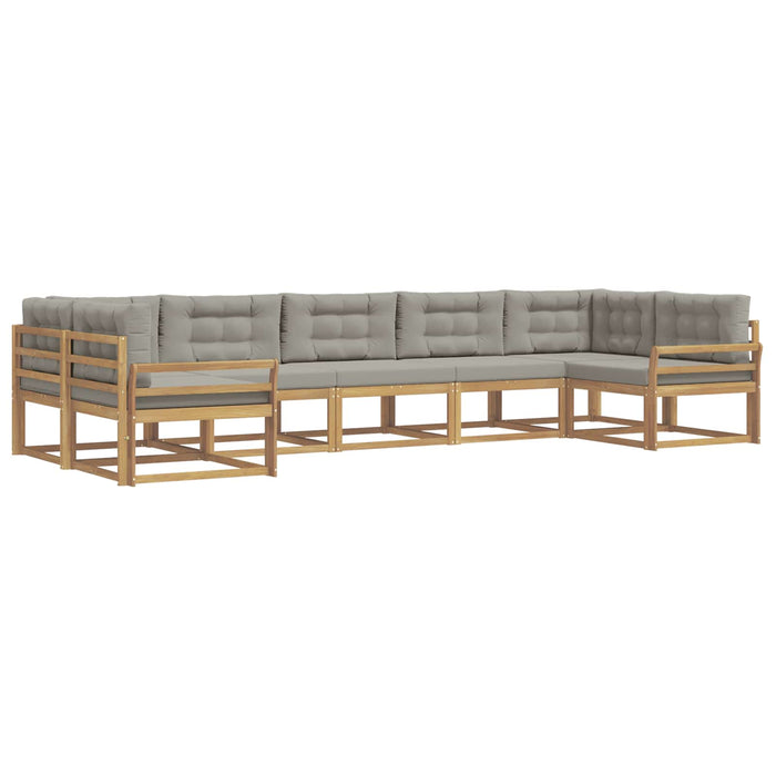 Set de canapele de exterior cu pernă 7 pcs Alb și gri deschis WALTI