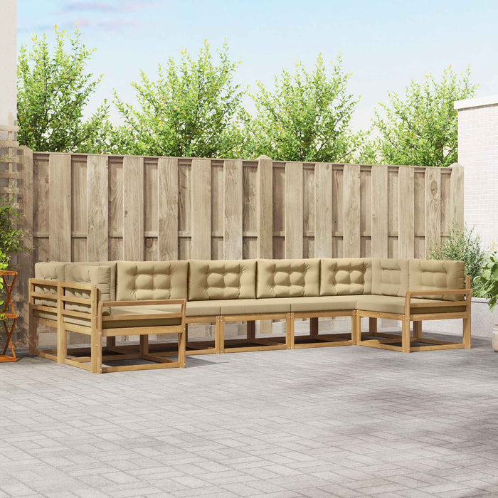 Set de canapele de exterior cu pernă 7 pcs Alb și Bej - WALTI WALTI