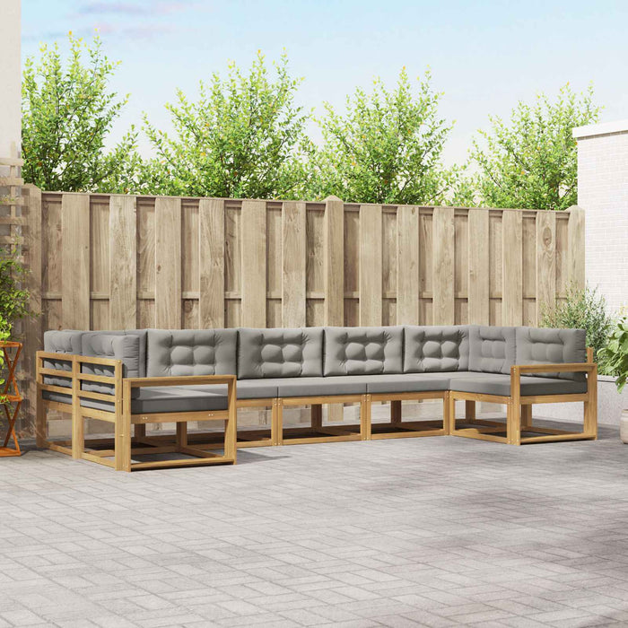 Set de canapele de exterior cu pernă 7 pcs Alb și gri deschis WALTI
