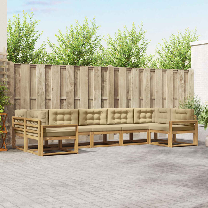 Set de canapele de exterior cu pernă 7 pcs Alb și Bej WALTI