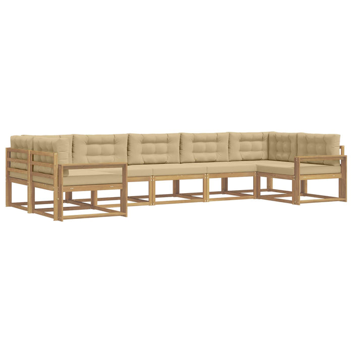 Set de canapele de exterior cu pernă 7 pcs Alb și Bej WALTI