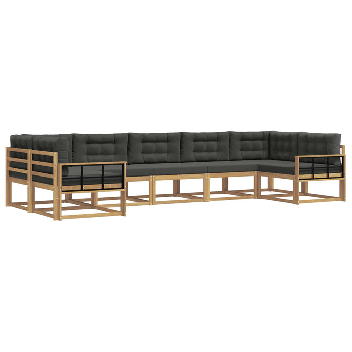 Set de canapele de exterior cu pernă 7 pcs Alb și antracit WALTI