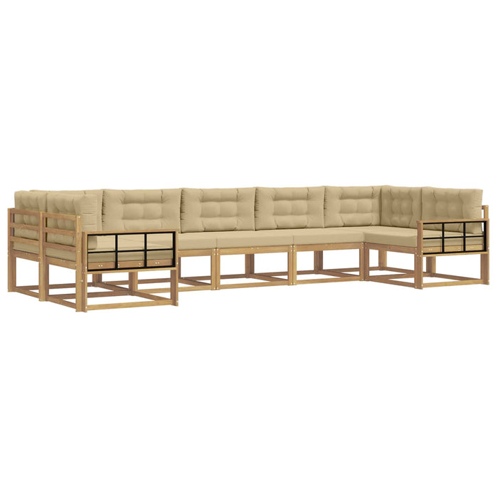 Set de canapele de exterior cu pernă 7 pcs Alb și Bej WALTI