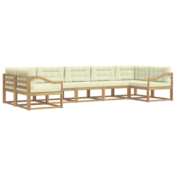 Set de canapele de exterior cu pernă 7 pcs Alb și crem WALTI