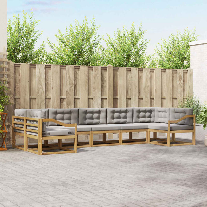 Set de canapele de exterior cu pernă 7 pcs Alb și gri deschis WALTI