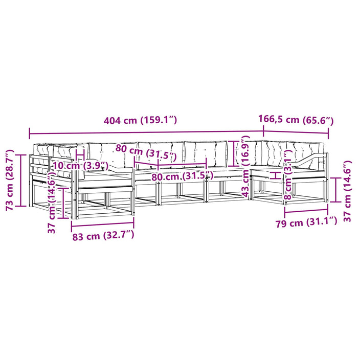 Set de canapele de exterior cu pernă 7 pcs Alb și antracit WALTI