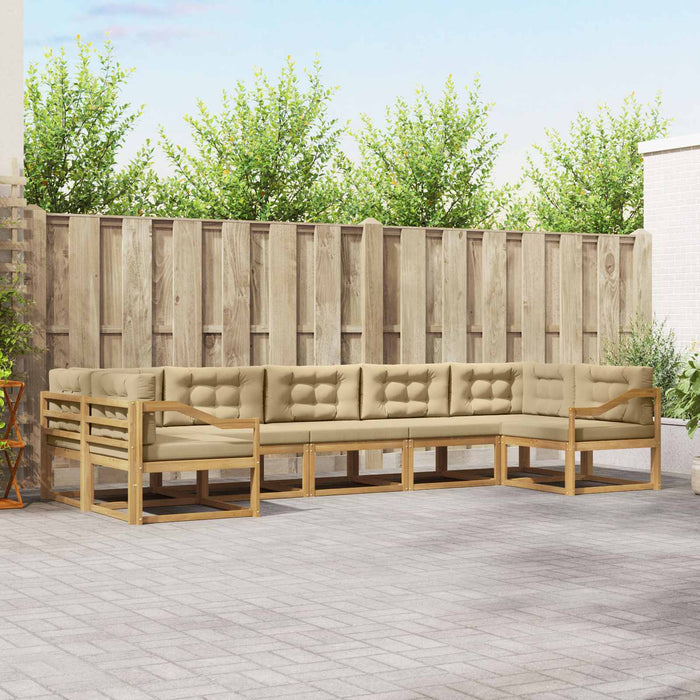 Set de canapele de exterior cu pernă 7 pcs Alb și Bej WALTI