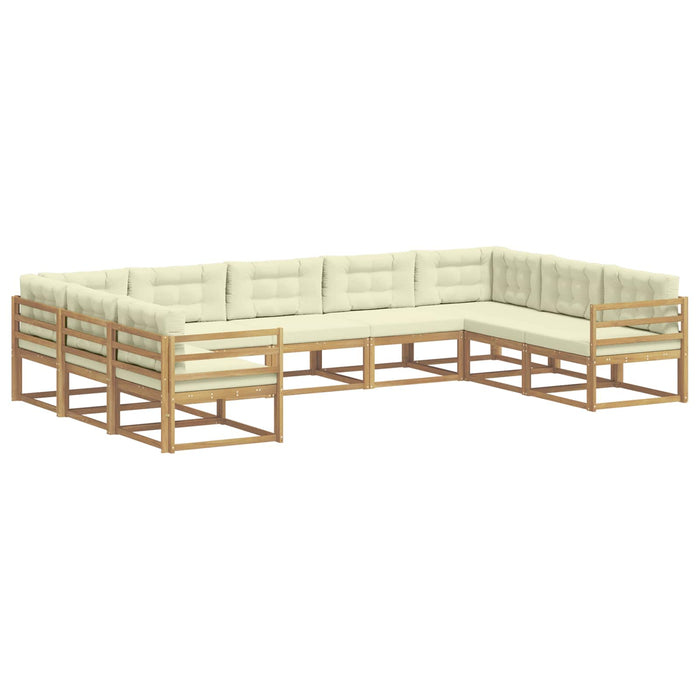 Set de canapele de exterior cu pernă 9 pcs Alb și crem WALTI
