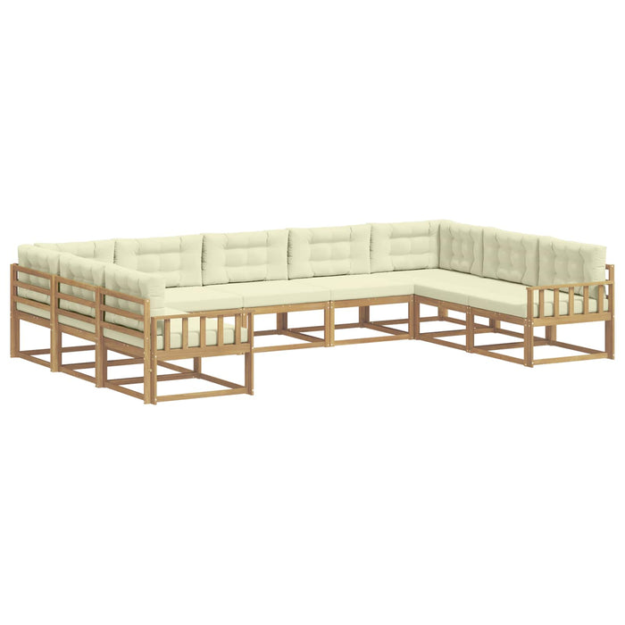 Set de canapele de exterior cu pernă 9 pcs Alb și crem WALTI