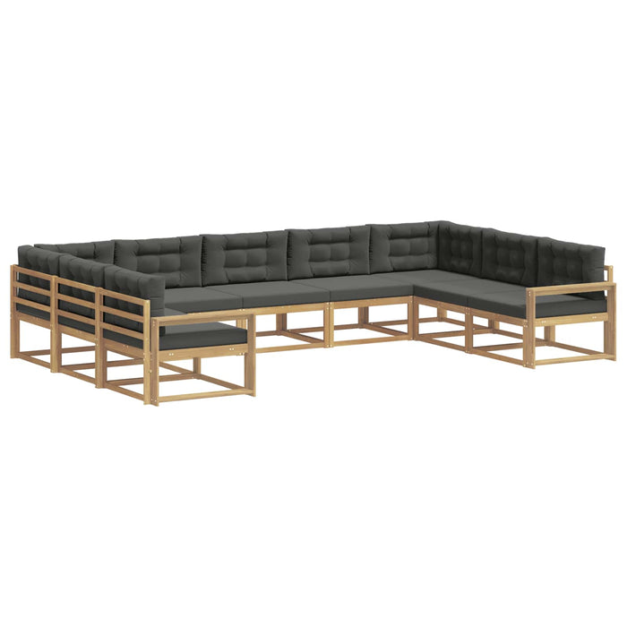 Set de canapele de exterior cu pernă 9 pcs Alb și antracit WALTI