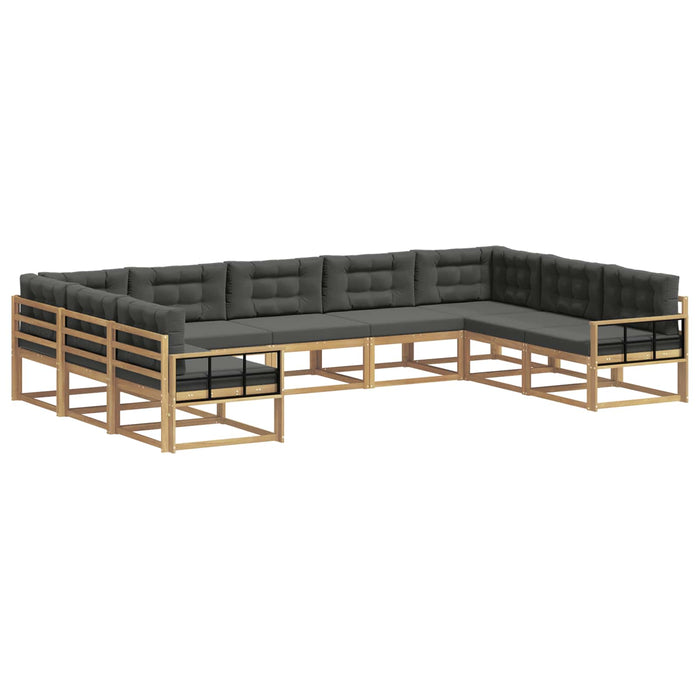 Set de canapele de exterior cu pernă 9 pcs Alb și antracit WALTI