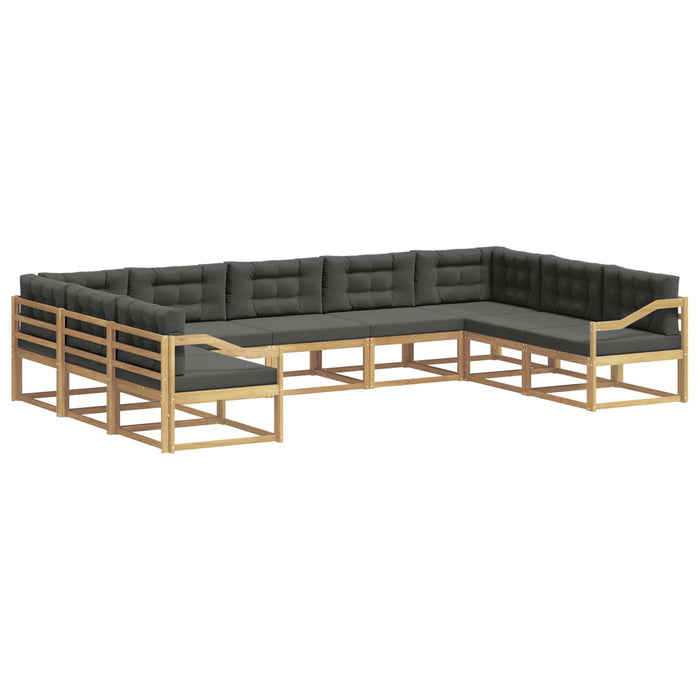 Set de canapele de exterior cu pernă 9 pcs Alb și antracit WALTI
