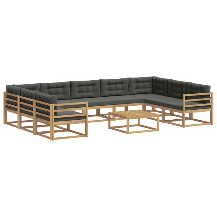 Set de canapele de exterior cu pernă 10 pcs Alb și antracit WALTI