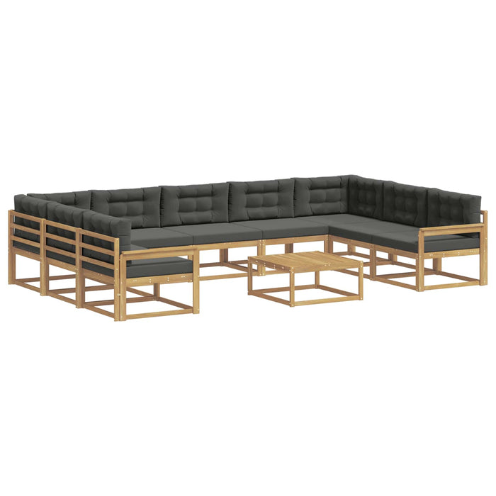 Set de canapele de exterior cu pernă 10 pcs Alb și antracit WALTI