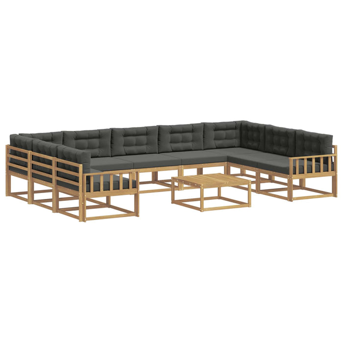 Set de canapele de exterior cu pernă 10 pcs Alb și antracit WALTI