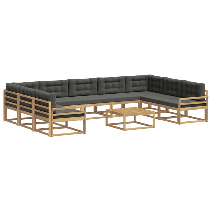 Set de canapele de exterior cu pernă 10 pcs Alb și antracit WALTI