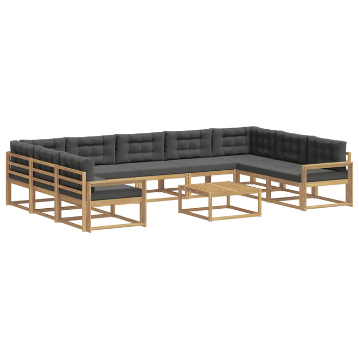Set de canapele de exterior cu pernă 10 pcs Alb și antracit WALTI