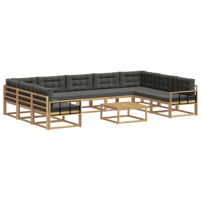 Set de canapele de exterior cu pernă 10 pcs Alb și antracit WALTI
