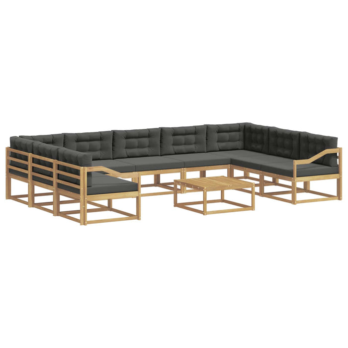 Set de canapele de exterior cu pernă 10 pcs Alb și antracit WALTI
