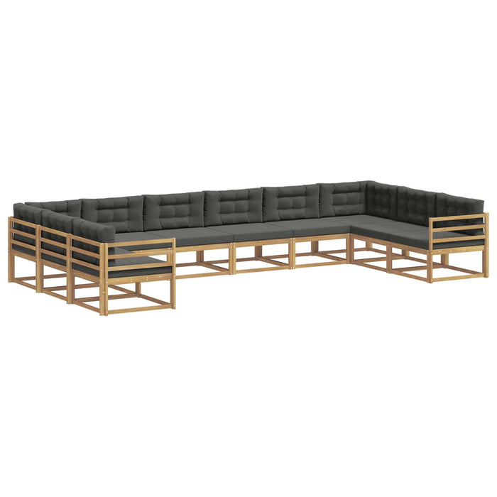 Set de canapele de exterior cu pernă 10 pcs Alb și antracit WALTI