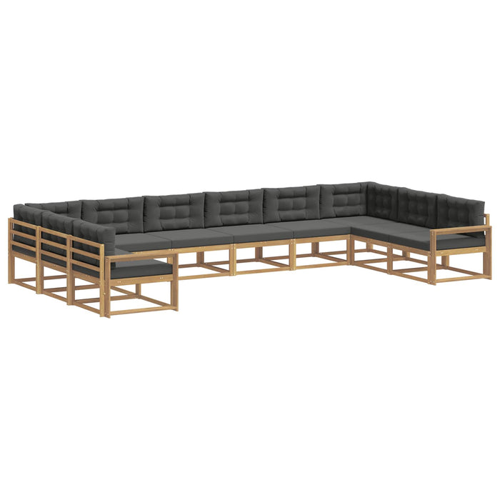 Set de canapele de exterior cu pernă 10 pcs Alb și antracit WALTI