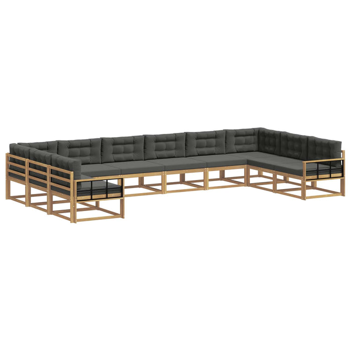 Set de canapele de exterior cu pernă 10 pcs Alb și antracit - WALTI WALTI