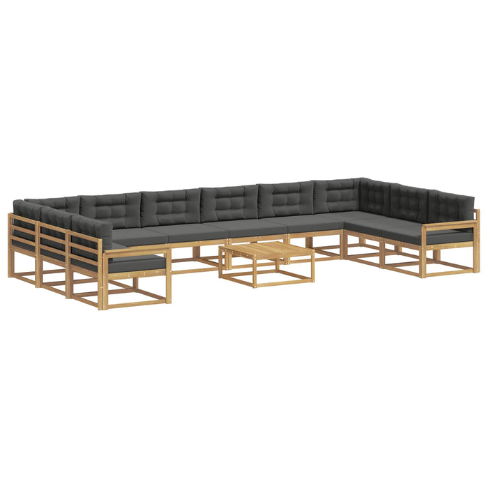 Set de canapele de exterior cu pernă 11 pcs Alb și antracit WALTI