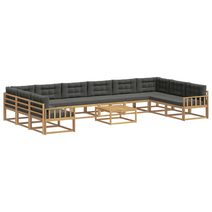 Set de canapele de exterior cu pernă 11 pcs Alb și antracit WALTI