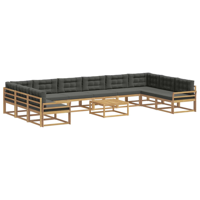 Set de canapele de exterior cu pernă 11 pcs Alb și antracit - WALTI WALTI