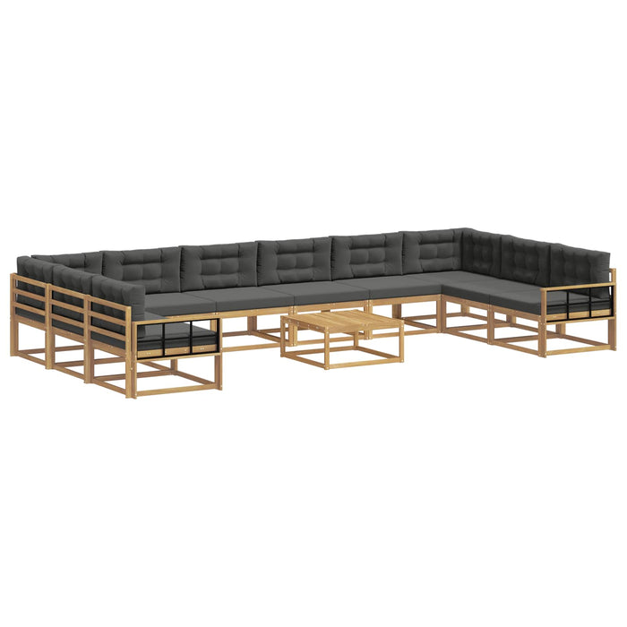 Set de canapele de exterior cu pernă 11 pcs Alb și antracit WALTI