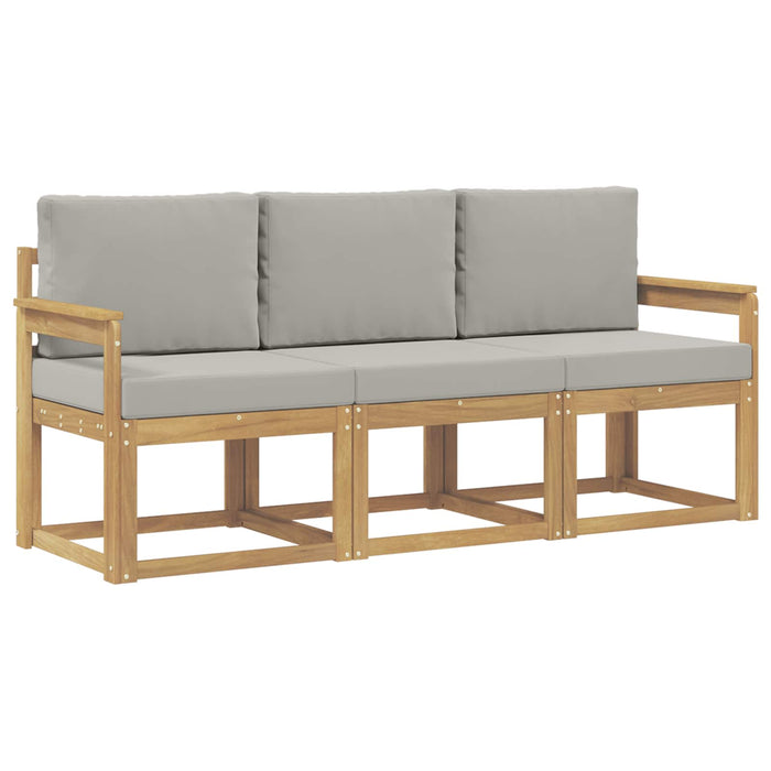 Set de canapele de exterior 3 pcs Alb și gri deschis WALTI