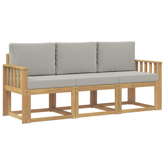 Set de canapele de exterior 3 pcs Alb și gri deschis WALTI