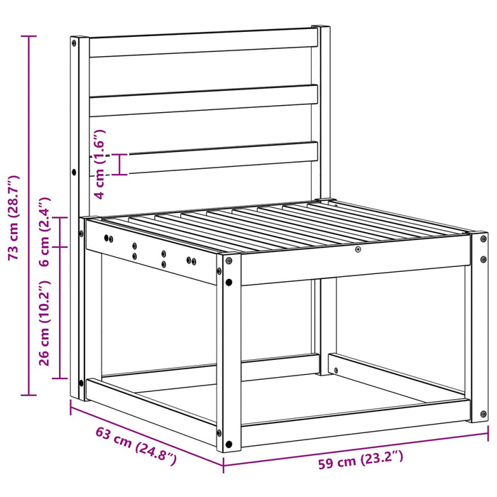 Set de canapele de exterior 3 pcs Alb 194 x 63 x 73 cm WALTI