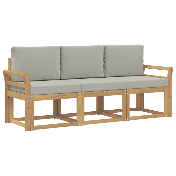 Set de canapele de exterior 3 pcs Alb și gri deschis WALTI