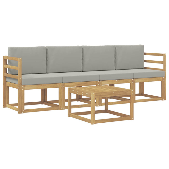 Set de canapele de exterior 5 pcs Alb și gri deschis WALTI