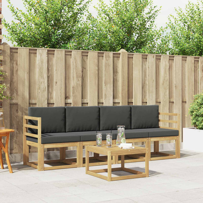 Set de canapele de exterior cu pernă 5 pcs Alb și antracit WALTI