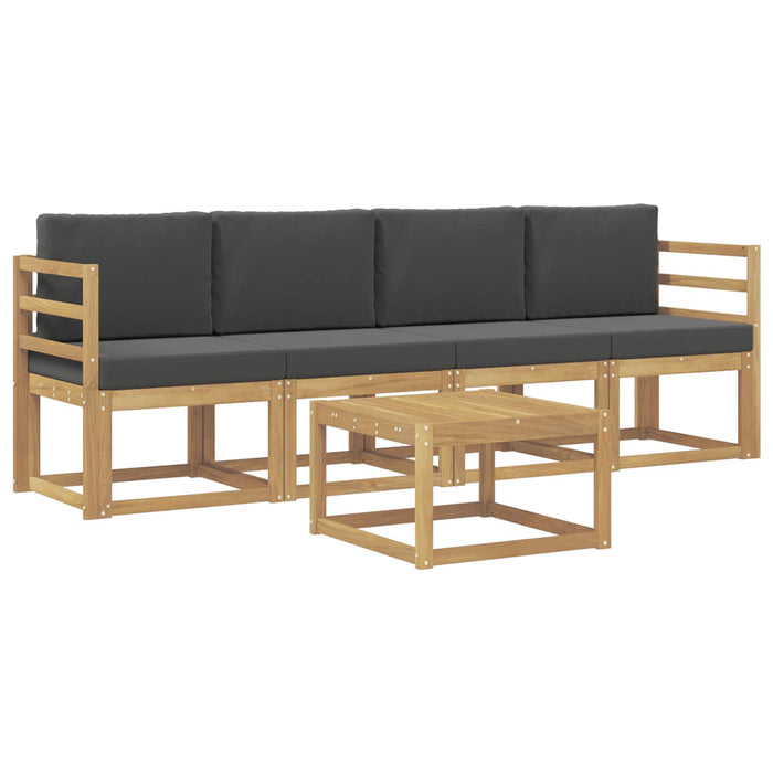 Set de canapele de exterior cu pernă 5 pcs Alb și antracit WALTI