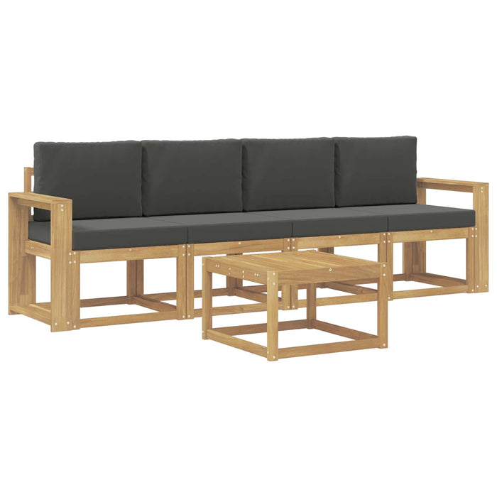 Set de canapele de exterior cu pernă 5 pcs Alb și antracit WALTI