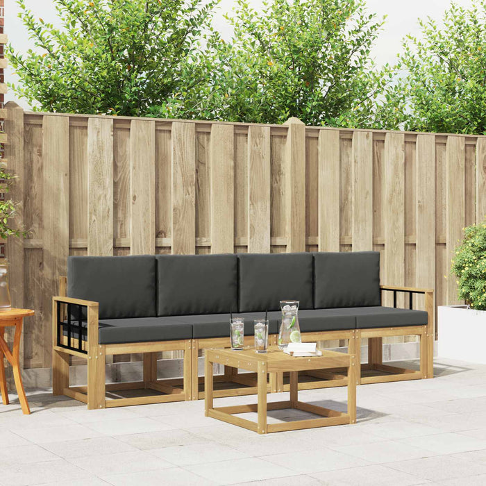 Set de canapele de exterior cu pernă 5 pcs Alb și antracit WALTI