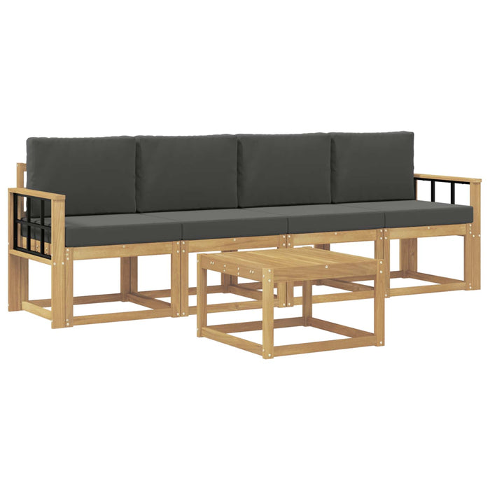 Set de canapele de exterior cu pernă 5 pcs Alb și antracit WALTI