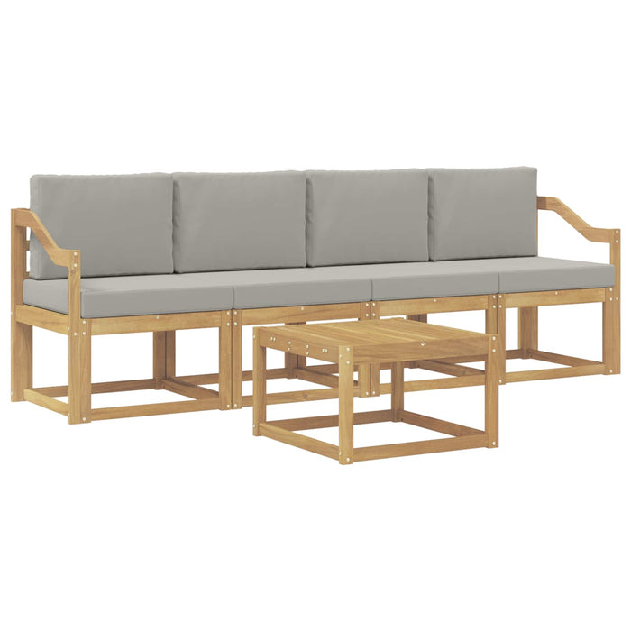 Set de canapele de exterior 5 pcs Alb și gri deschis WALTI
