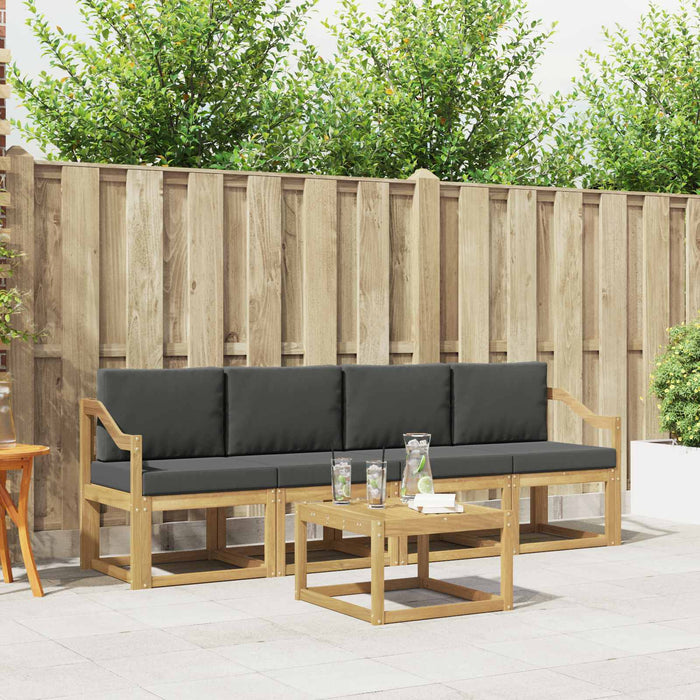 Set de canapele de exterior cu pernă 5 pcs Alb și antracit WALTI