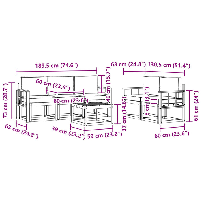 Set de canapele de exterior 6 pcs WALTI