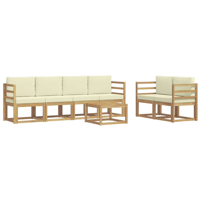 Set de canapele de exterior cu pernă 7 pcs Alb și crem WALTI