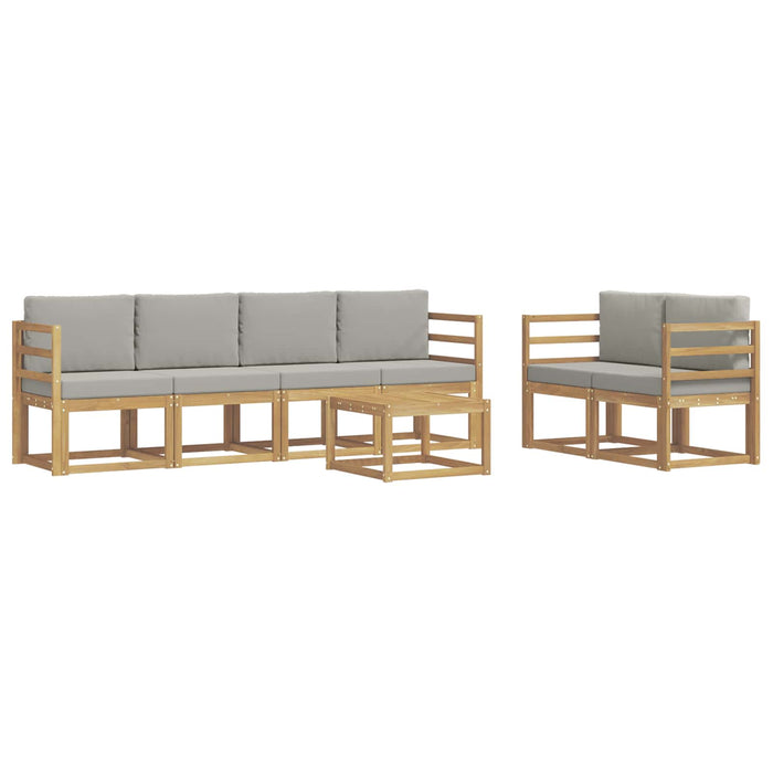Set de canapele de exterior 7 pcs Alb și gri deschis WALTI