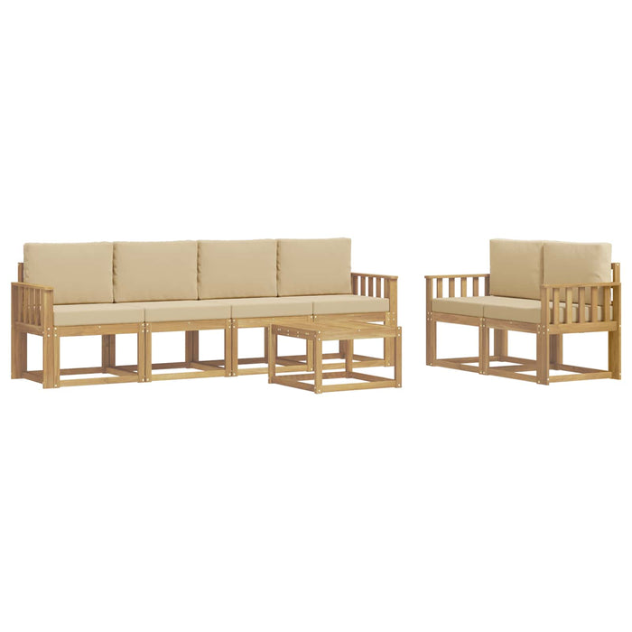 Set de canapele de exterior cu pernă 7 pcs Alb și Bej WALTI