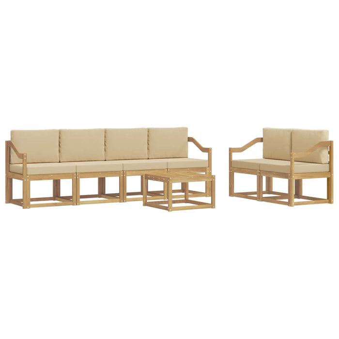 Set de canapele de exterior cu pernă 7 pcs Alb și Bej WALTI