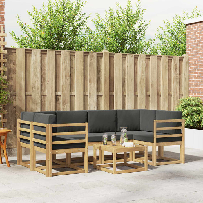 Set de canapele de exterior cu pernă 7 pcs Alb și antracit WALTI