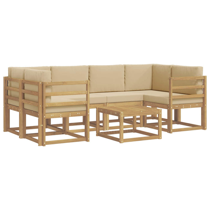 Set de canapele de exterior cu pernă 7 pcs Alb și Bej WALTI