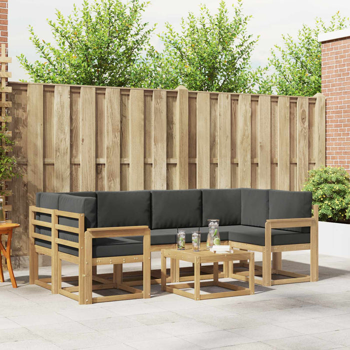 Set de canapele de exterior cu pernă 7 pcs Alb și antracit WALTI